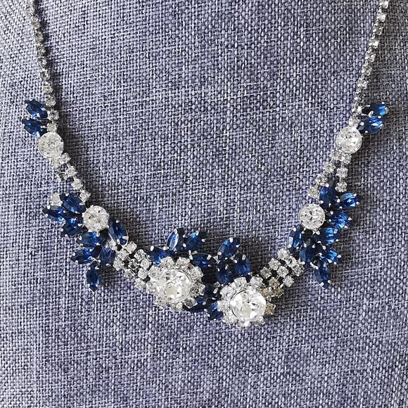 Vintage Sterling Jay Kel Rhinestone Necklace and Earring Set - Picture 10 of 15